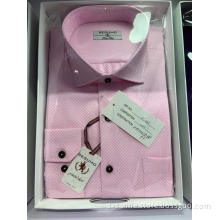 Men's Pink Printed Long-Sleeved Shirt